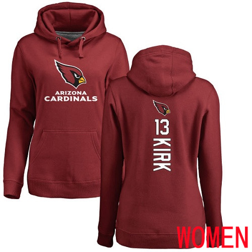 Arizona Cardinals Maroon Women Christian Kirk Backer NFL Football #13 Pullover Hoodie Sweatshirts